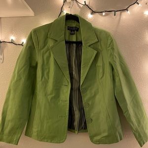Dialogue Lime Green Leather Jacket size S